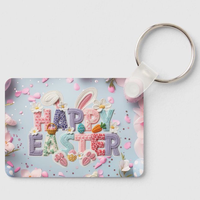 Frohe Ostern "Latch Garn" Schlüsselanhänger (Vorderseite)