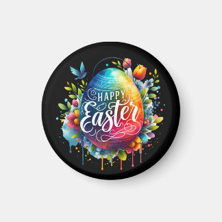 Frohe Ostern: Lebendiges Aquarell-Osterei Magnet