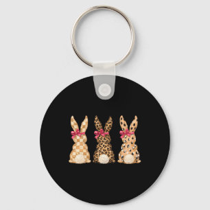 Frohe Ostern Leopard Bunny Coquette Schleife Mädch Schlüsselanhänger