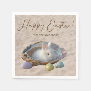 Frohe Ostern Lowcountry Austernschale und Hase Serviette