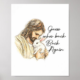 Frohe Ostern Lustig Errate Wer ist Ck Jesus Bunny Poster