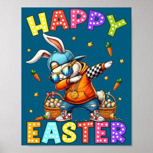 Frohe Ostern Lustiger Dabbing-Hase Dab-Tanz-Hase Poster