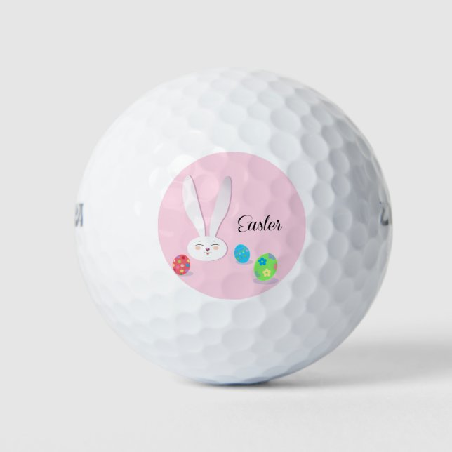 Frohe Ostern Lustiger Hase Golfball (Vorderseite)