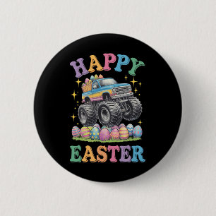 Frohe Ostern Lustiger Monster Truck zerdrückt Eier Button