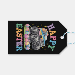Frohe Ostern Lustiger Monster Truck zerdrückt Eier Geschenkanhänger