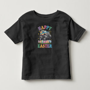 Frohe Ostern Lustiger Monster Truck zerdrückt Eier Kleinkind T-shirt