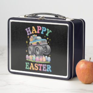 Frohe Ostern Lustiger Monster Truck zerdrückt Eier Metall Brotdose
