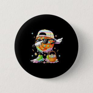 Frohe Ostern lustiger Osterhase Basketball Männer  Button
