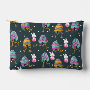 Frohe Ostern - Lustiges Hase-Wünsche-Muster Zubehörtasche