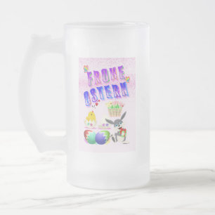 Frohe Ostern Mattglas Bierglas