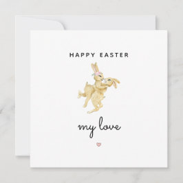 Frohe Ostern meine Liebe niedliches Kaninchenpaar  Feiertagskarte