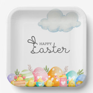 Frohe Ostern mit Eiern Postkarte Pappteller