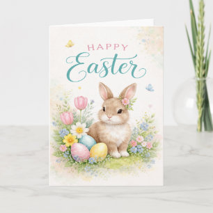 Frohe Ostern - mit jungem Kaninchen Karte