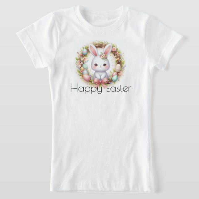 Frohe Ostern mit Osterhase und Blume T-Shirt (Ablage )