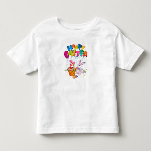 Frohe Ostern mit Osterhase und Körbchen von Eiern Kleinkind T-shirt