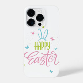 Frohe Ostern mit Schmetterlingen iPhone 14 Pro Hülle