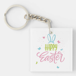 Frohe Ostern mit Schmetterlingen Schlüsselanhänger