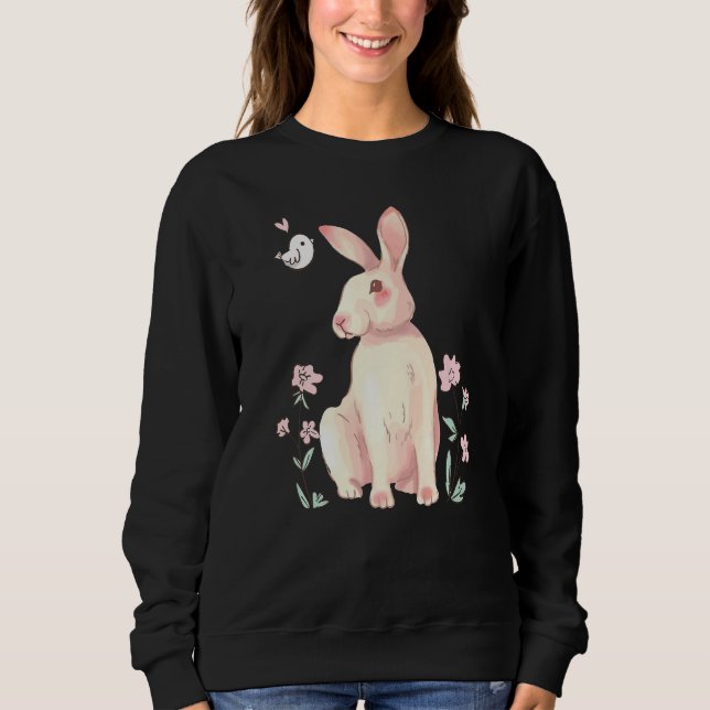 Frohe Ostern mit süßem Zuckerhasen  4 Sweatshirt (Vorderseite)