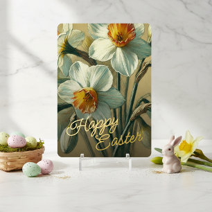 Frohe Ostern Narzisse Floral Goldfolie Karte