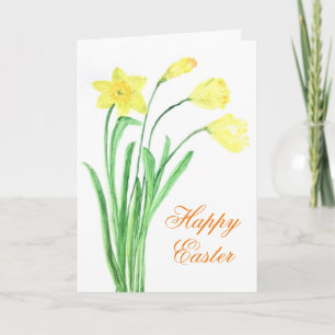 Frohe Ostern Narzisse Gelb Floral Süß Feiertagskarte