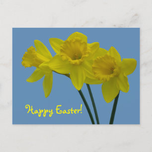 "Frohe Ostern" Narzissen-Grußkarte Postkarte
