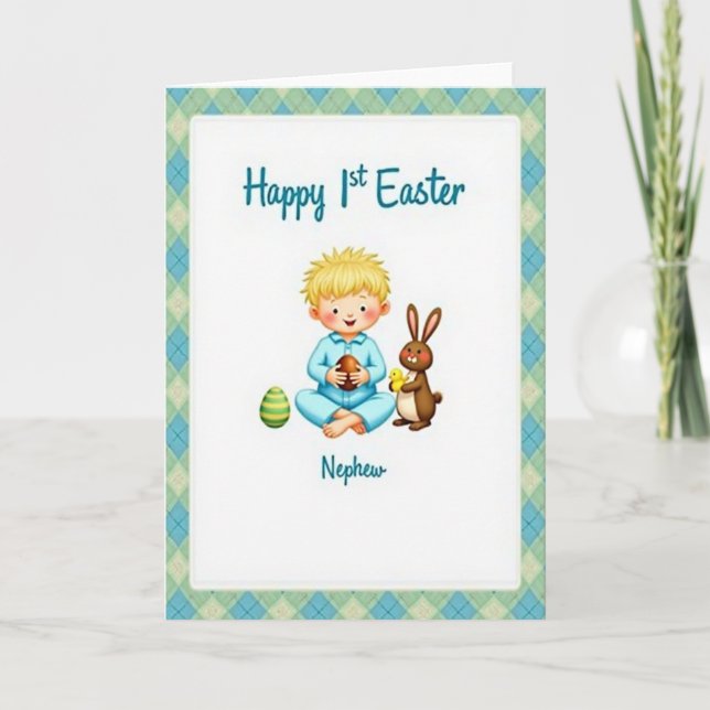 Frohe Ostern Neffe erste Karte (Vorderseite)
