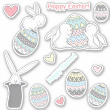 Frohe Ostern! Niedliche Bunnies und Ostereier