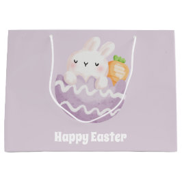 Frohe Ostern! Niedlicher Osterhase im Osterneier  Große Geschenktüte