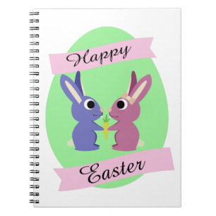 Frohe Ostern! Niedliches Bunny Couple Notizblock
