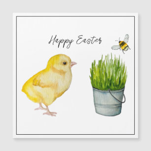 Frohe Ostern, niedliches Küken und Hummeln Magnetkarte