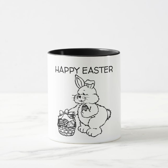 Frohe Ostern oder Ihr Text Niedlich Osterhase Tasse (Zentrum)