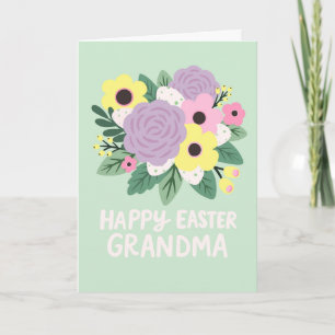 Frohe Ostern Oma Pastell Blumen Eier Strauß Karte