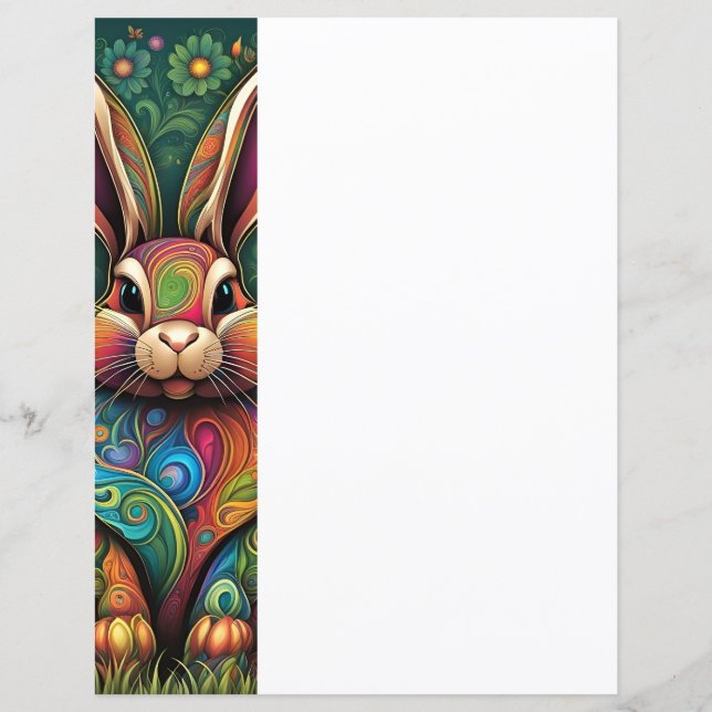 Frohe Ostern - Osterhase in Blumen 2 (Vorderseite)