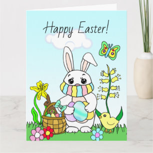 Frohe Ostern, Osterhase mit Gesichtsmaske Karte