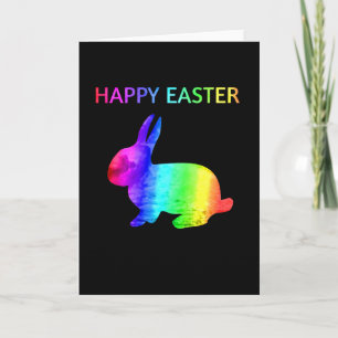 Frohe Ostern - Osterhase Wasserfarbe Regenbogen Karte