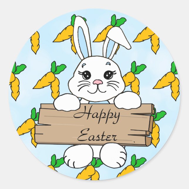 Frohe Ostern, Osterhasen-Sticker Runder Aufkleber (Vorderseite)