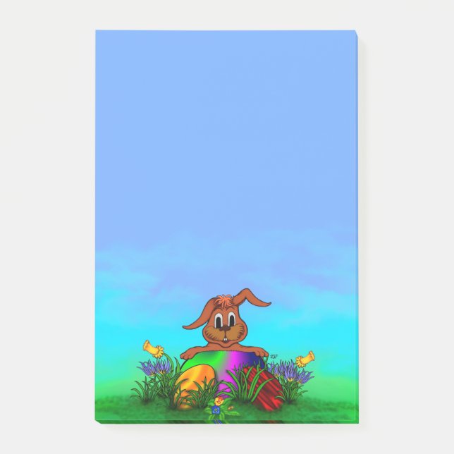 Frohe Ostern! Osterkaninchen Post-it Klebezettel (Vorderseite)