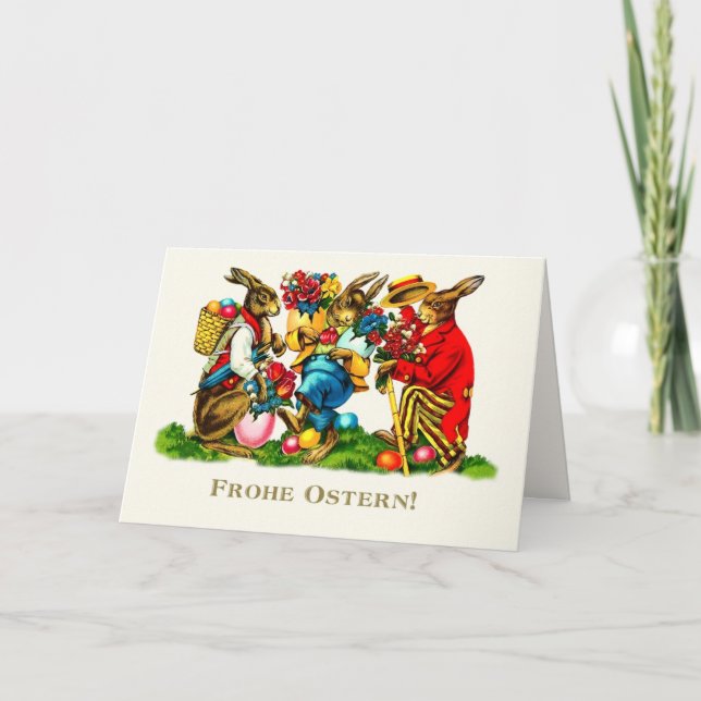 Frohe Ostern. Osterkarte auf Deutsch Feiertagskarte (Vorderseite)