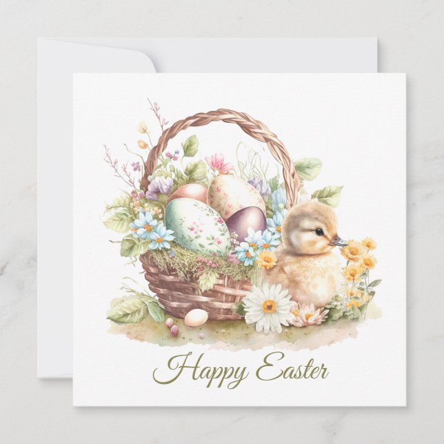 Frohe Ostern-, Osterkorb- und Entlüftungskarte Karte (Vorderseite)