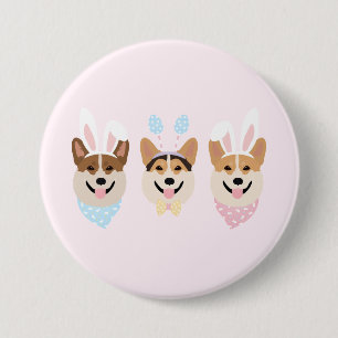 Frohe Ostern Pembroke Welsh Corgi Hunde Button
