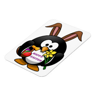 "FROHE OSTERN" PENGUIN-HASE MAGNET