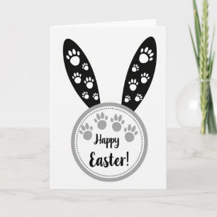 Frohe Ostern Pfotenabdrücke Grußkarte Karte