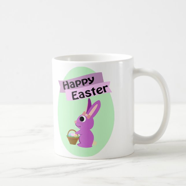 Frohe Ostern! Pink Bunny Kaffeetasse (Rechts)