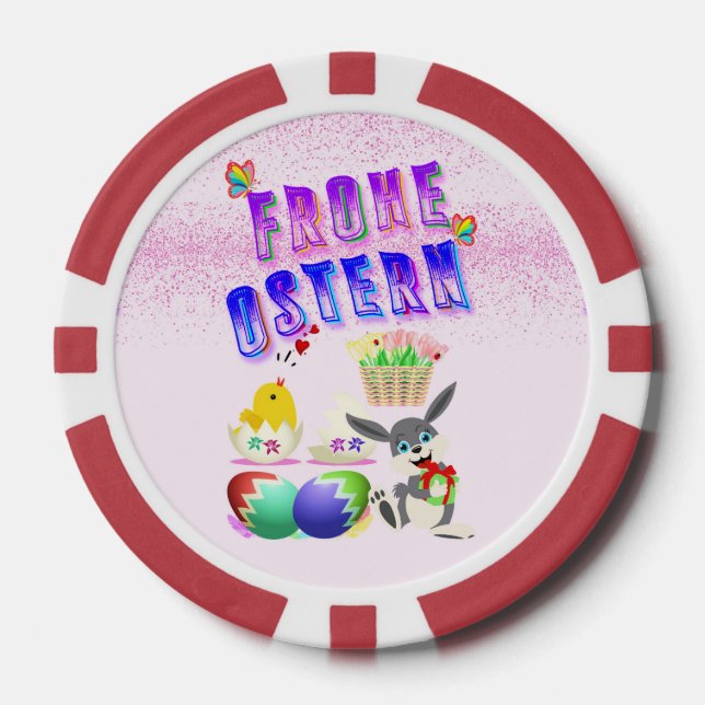 Frohe Ostern Pokerchips (Vorderseite)