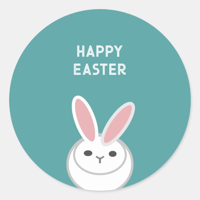 Frohe Ostern Postkarte Runder Aufkleber (Vorderseite)