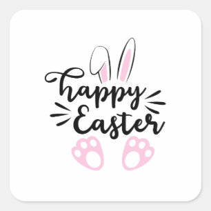 Frohe Ostern Quadratischer Aufkleber