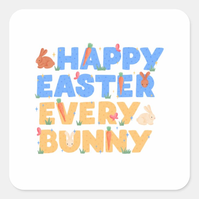 Frohe Ostern Quadratischer Aufkleber (Vorderseite)