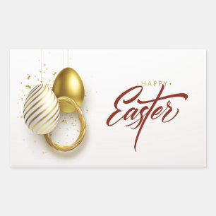 Frohe Ostern  Rechteckiger Aufkleber