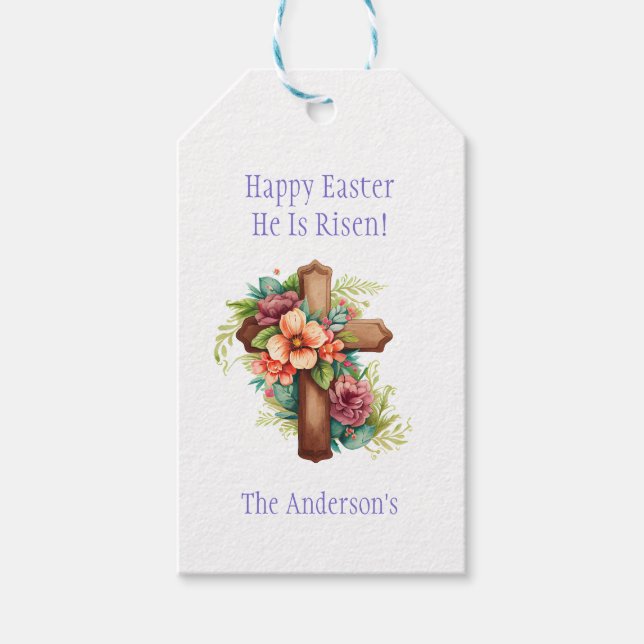 Frohe Ostern Religiöses Christliches Ostern Geschenkanhänger (Vorderseite)
