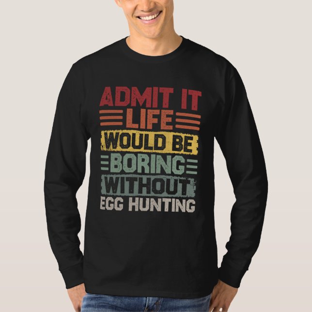 Frohe Ostern  Retro Egg Hunting  Easter T-Shirt (Vorderseite)